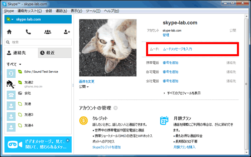 Skypeを起動しサインインする