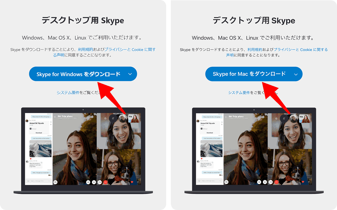 デスクトップ用Skype